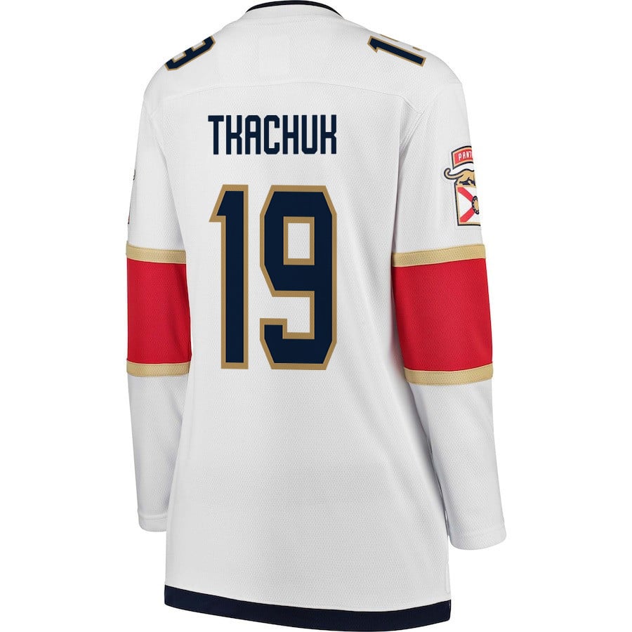 Matthew Tkachuk 19 Florida Panthers 2024 STANLEY CUP Final Away Breakaway White NHL Jersey Women's