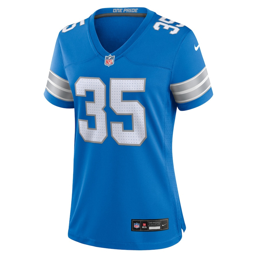 Chelen Garnes 35 Detroit Lions Game Blue NFL Jersey Women's
