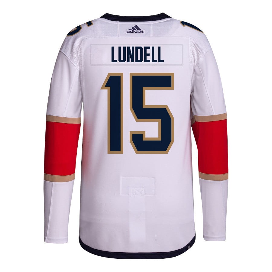 Anton Lundell 15 Florida Panthers 2024 STANLEY CUP Final Away Breakaway White NHL Jersey Men's