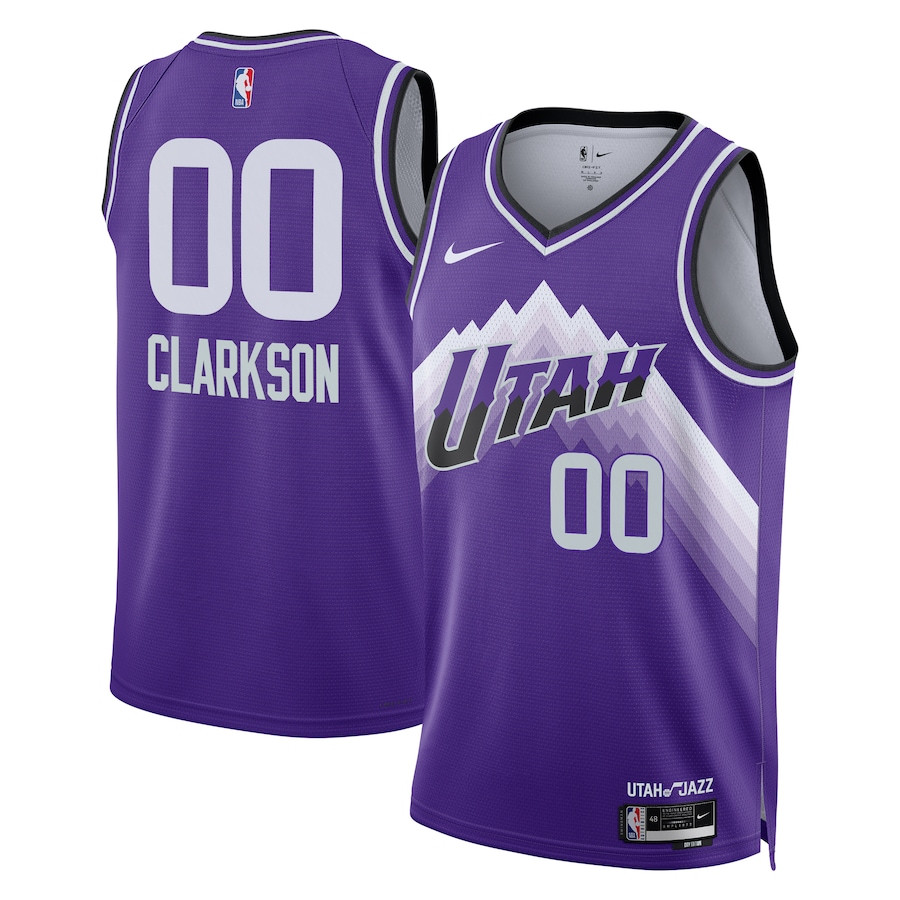 Jordan Clarkson 00 Utah Jazz 2023/24 City Edition Swingman Purple NBA Jersey Men's