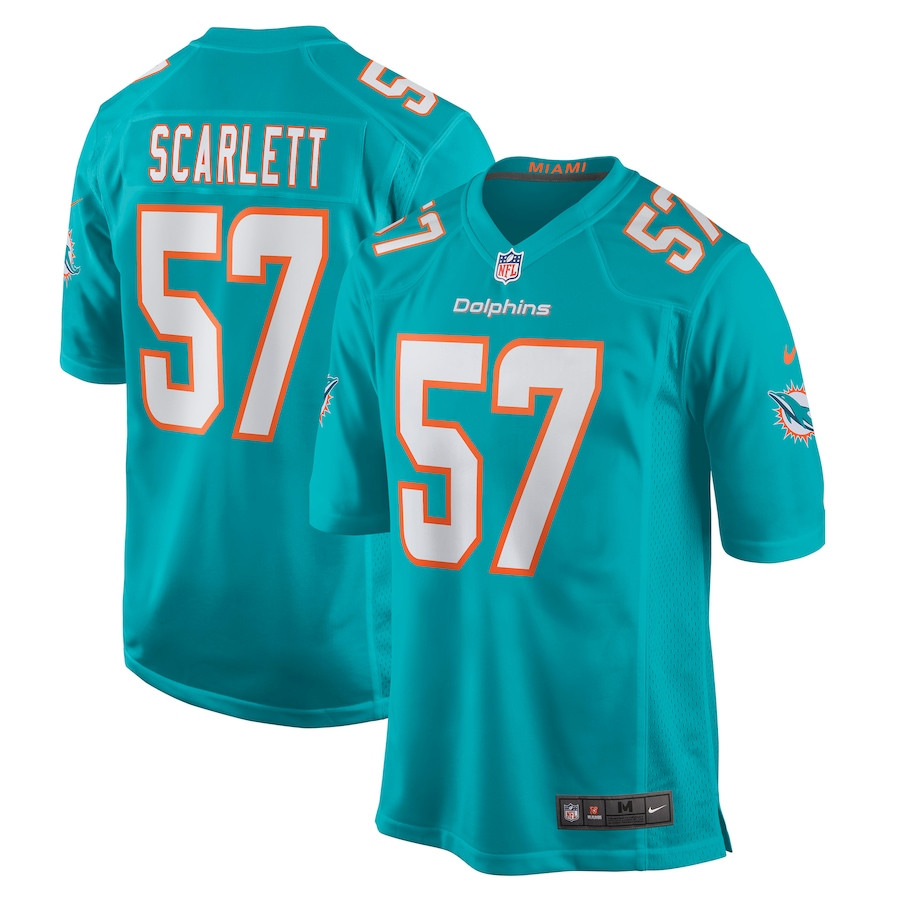 Brennan Scarlett 57 Miami Dolphins Game Aqua NFL Jersey Men's