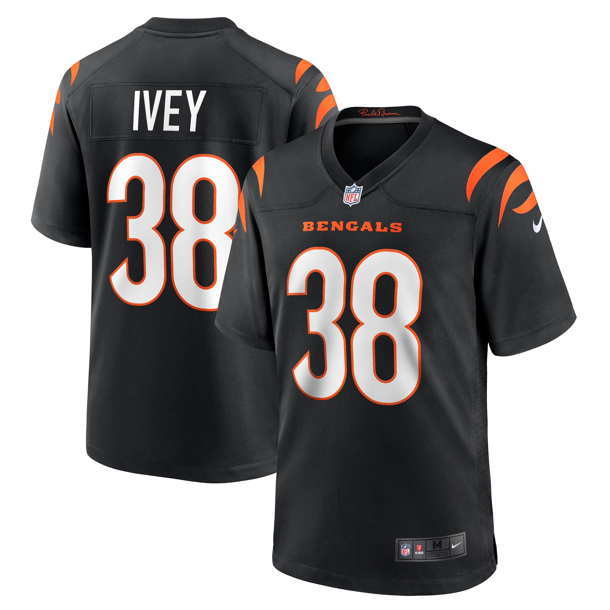 Cincinnati Bengals DJ Ivey Black Team Game NFL Jersey Men's