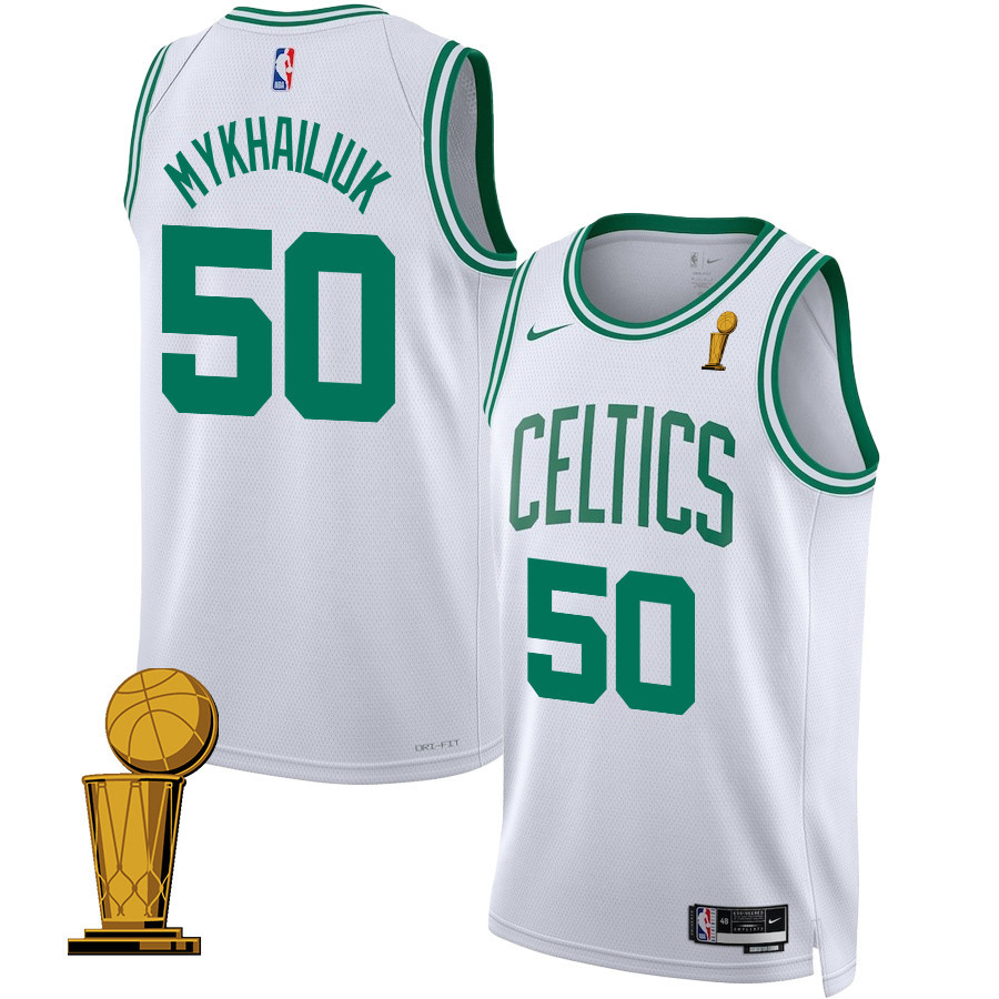 Svi Mykhailiuk 50 Boston Celtics 2024 FINALS CHAMPIONS Swingman Association Editio White NBA Jersey Men's