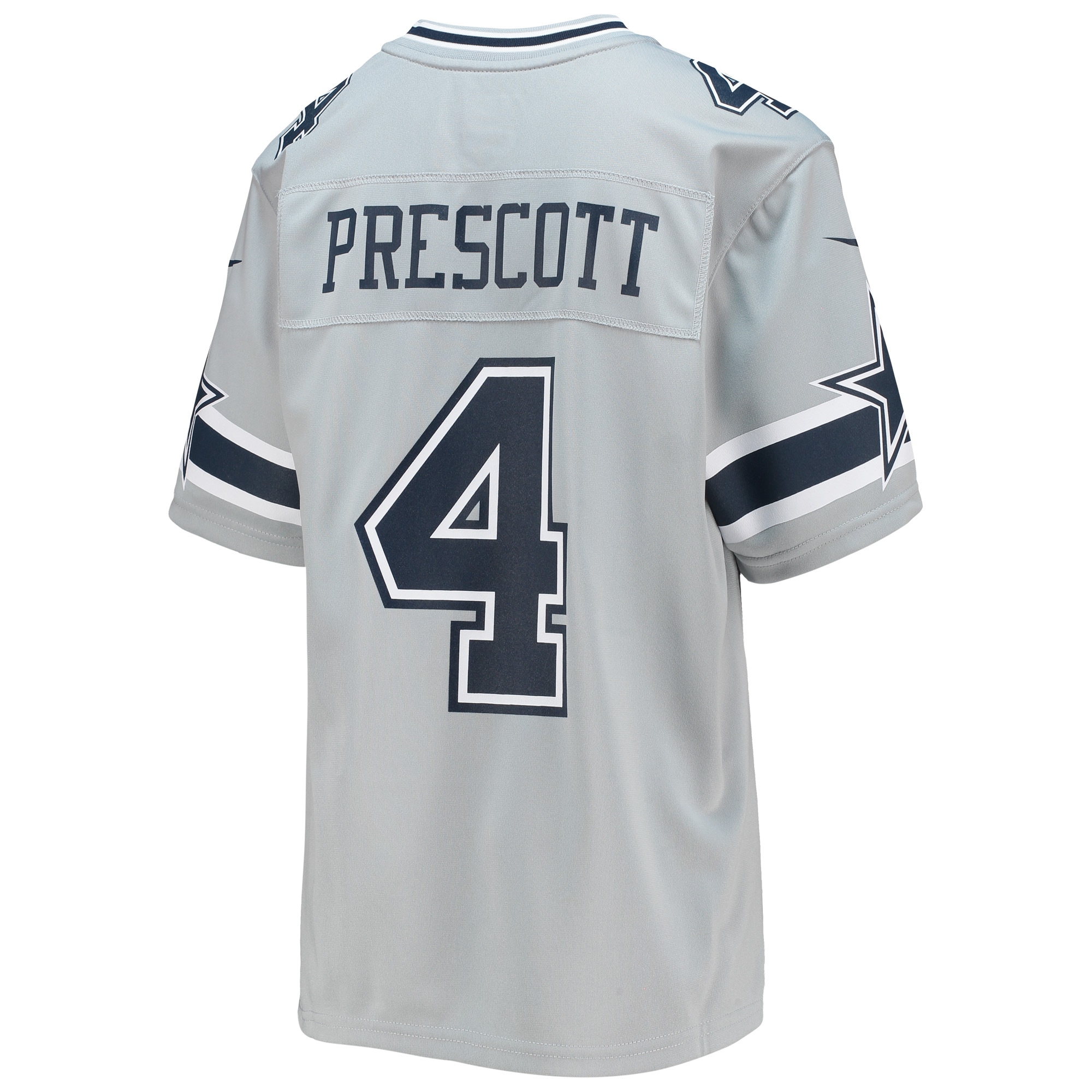 Dallas Cowboys Dak Prescott Silver Inverted Team Game NFL Jersey Youth