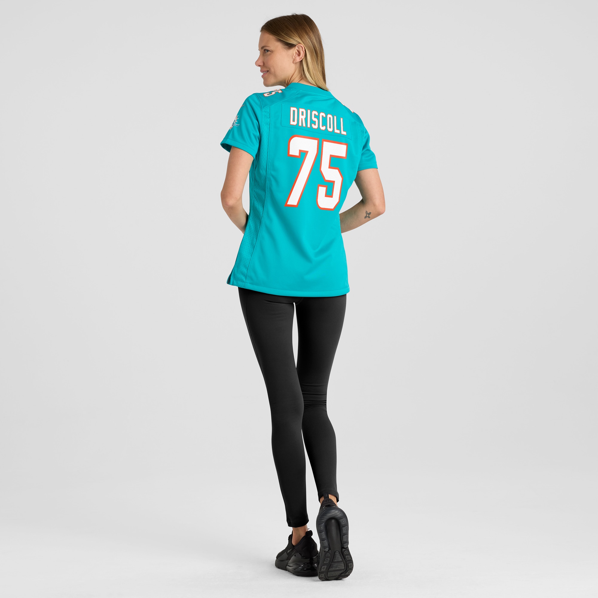 Miami Dolphins Jack Driscoll Aqua Team Game NFL Jersey Women's