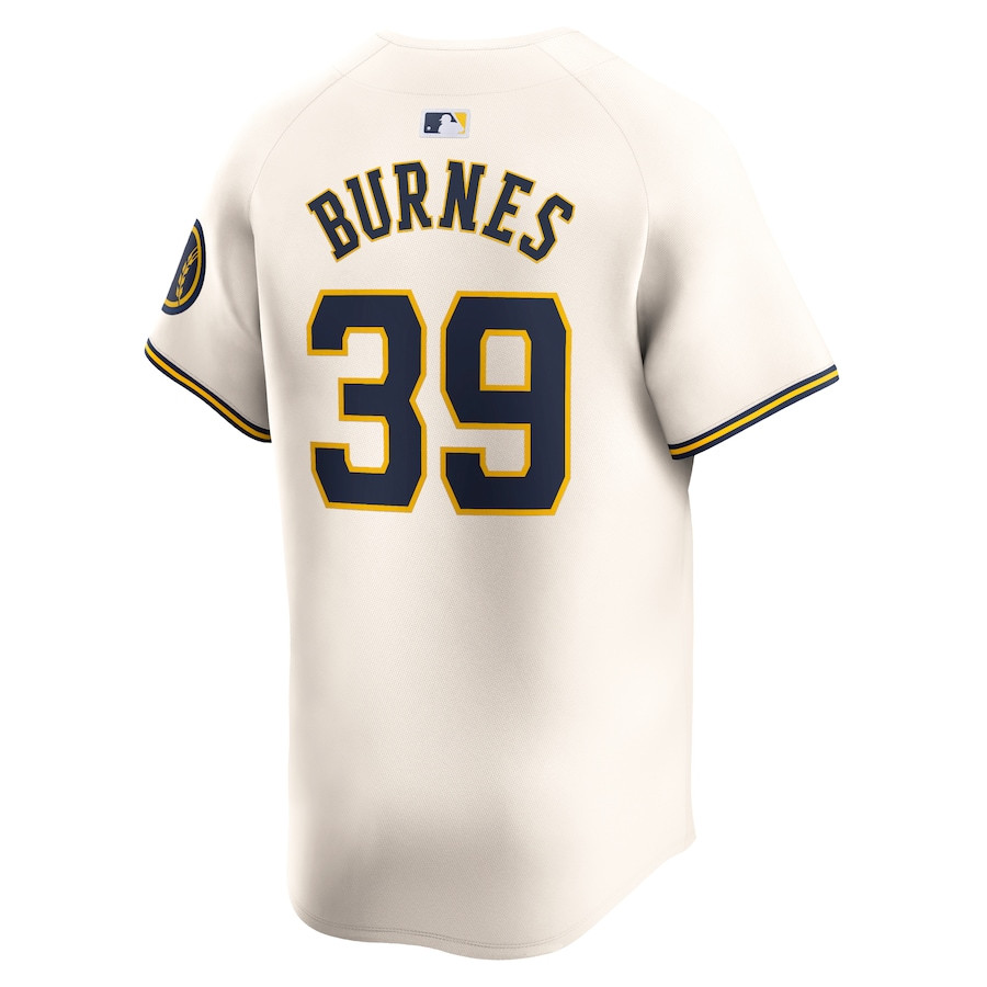 Corbin Burnes 39 Milwaukee Brewers Home Limited Player Cream MLB Jersey Men's