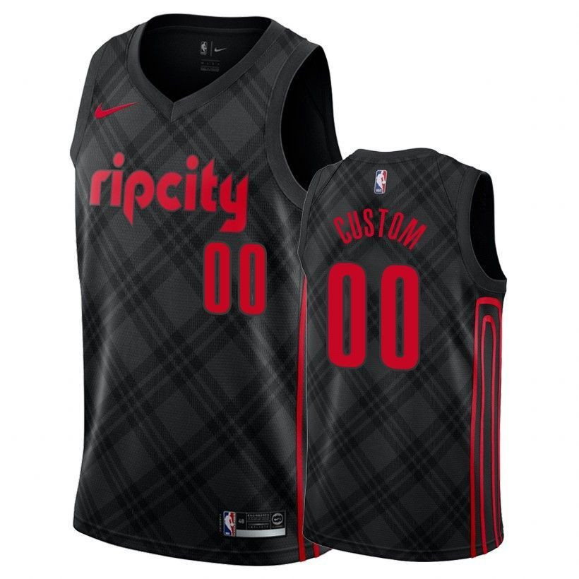 Portland Trail Blazers Custom 00 City Black NBA Jersey Men's