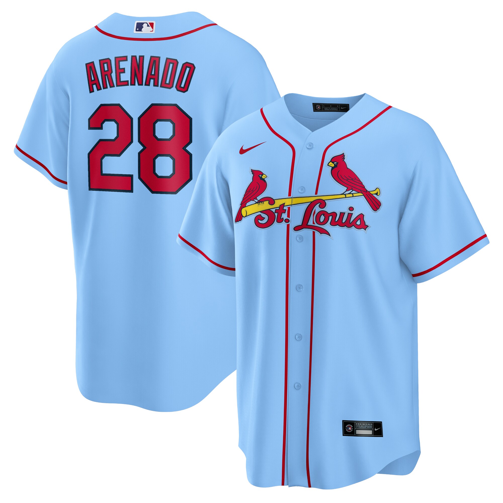 St. Louis Cardinals Nolan Arenado Light Blue Alternate Official Player MLB Jersey Men's