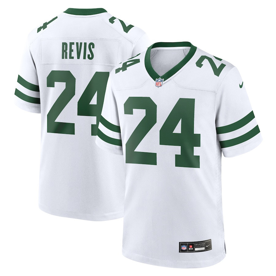 Darrelle Revis 24 New York Jets Game Retired Player White NFL Jersey Men's