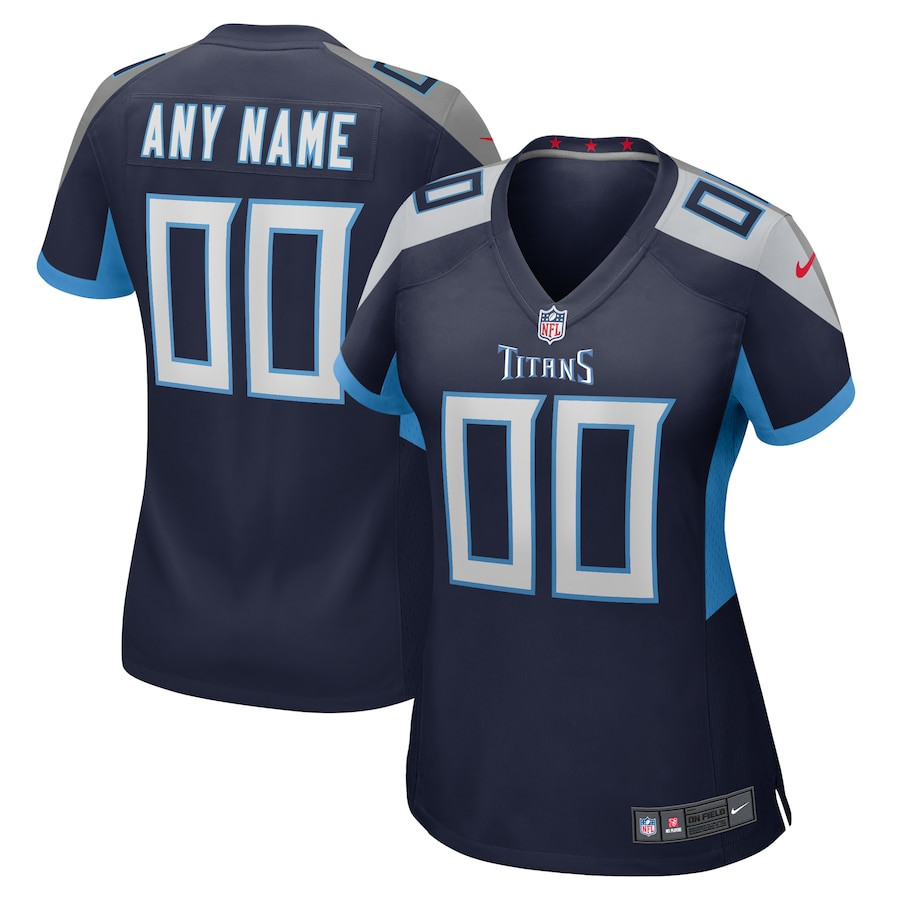 Tennessee Titans Custom Game Navy NFL Jersey Women's