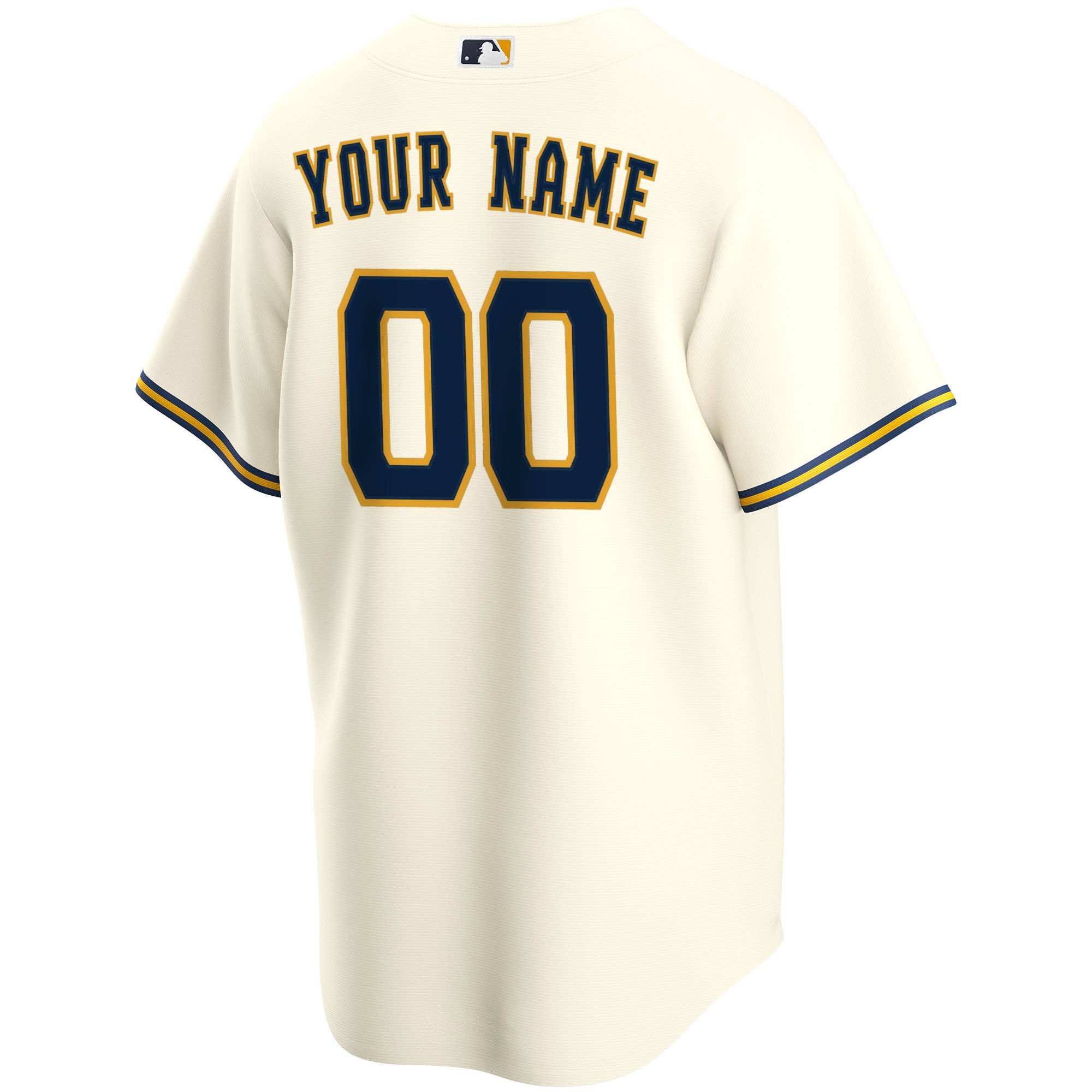 Milwaukee Brewers Cream Home Custom MLB Jersey Men's
