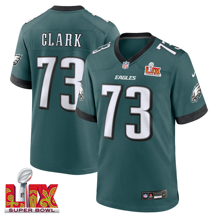 Le'Raven Clark #73 Philadelphia Eagles Super Bowl LIX Midnight Green NFL Jersey Men's