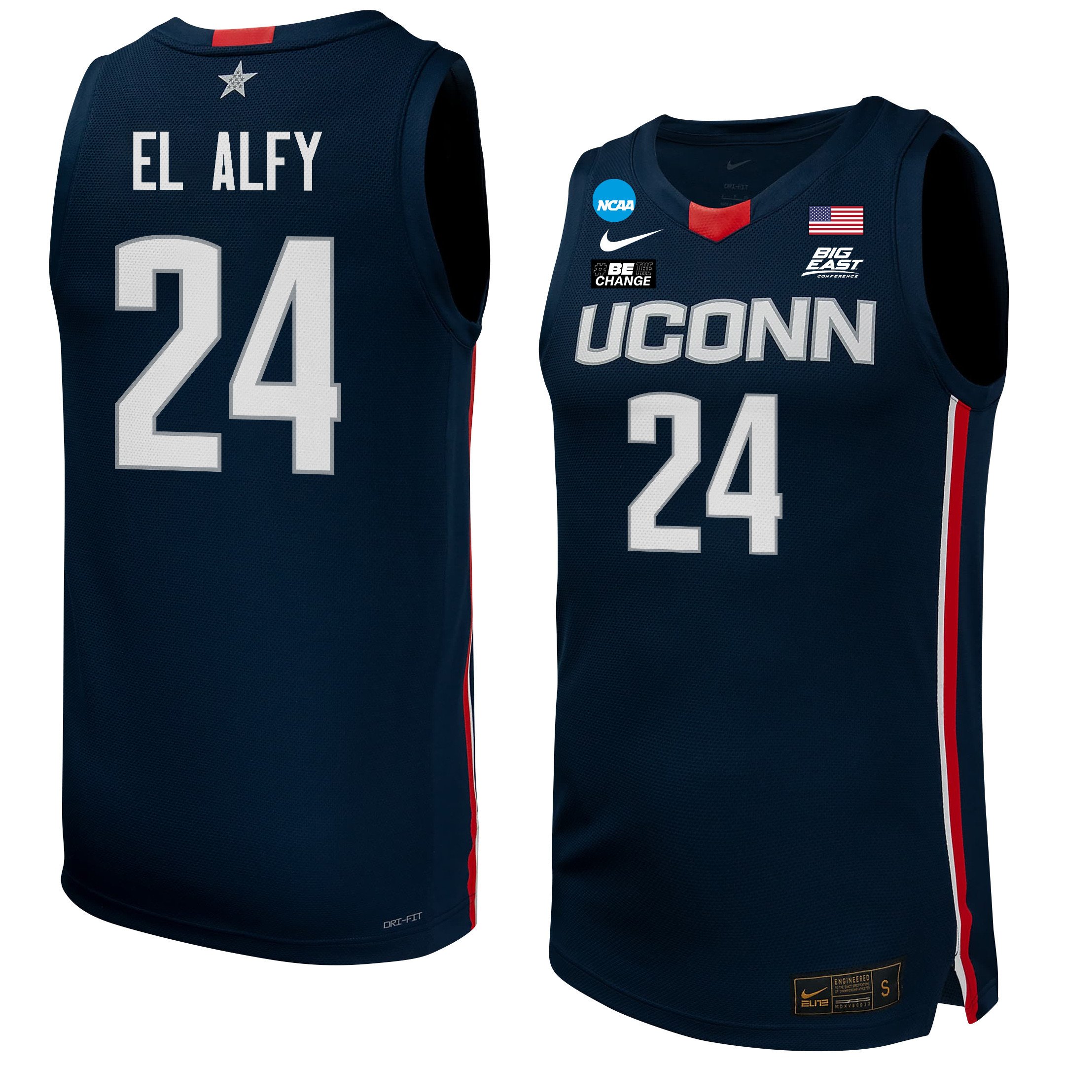 Jana El Alfy 24 UConn Huskies 2024 Navy Unisex NCAA Jersey Unisex