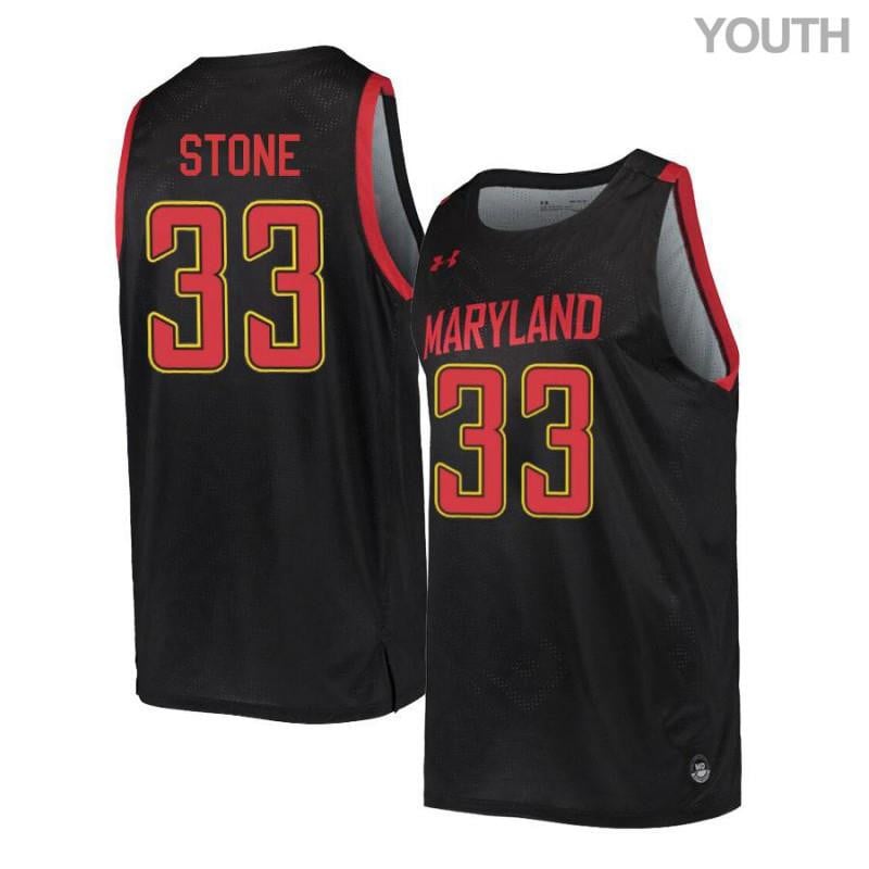Under Armour 33 Diamond Stone Black Retro Maryland Terrapins NCAA Jersey Youth