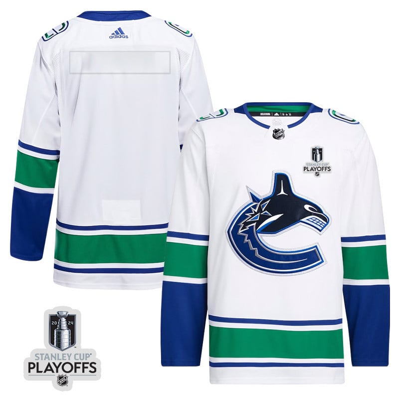 Vancouver Canucks 2024 Playoffs Patch Away White NHL Jersey Men's