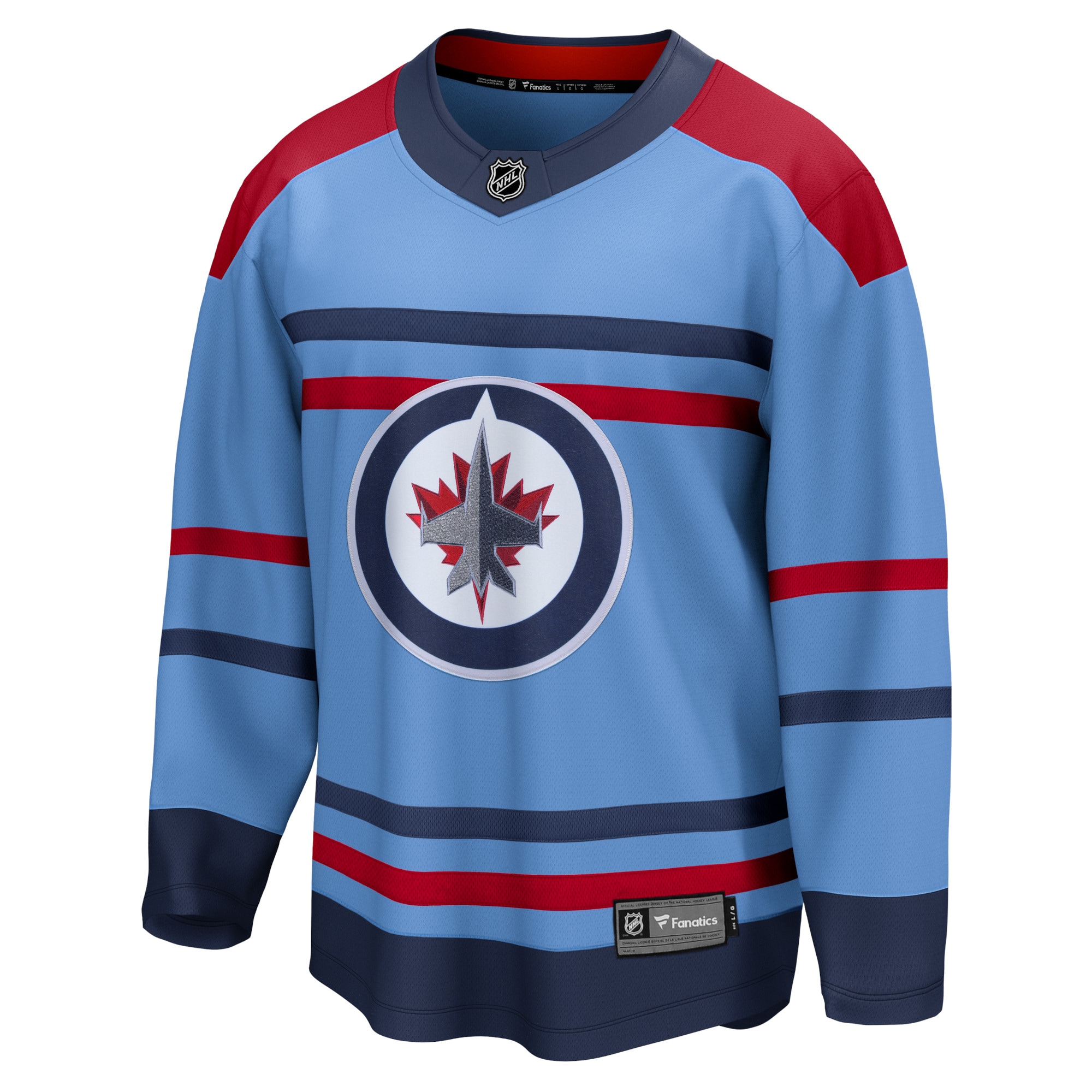 Winnipeg Jets Light Blue Anniversary Premier Breakaway NHL Jersey Men's
