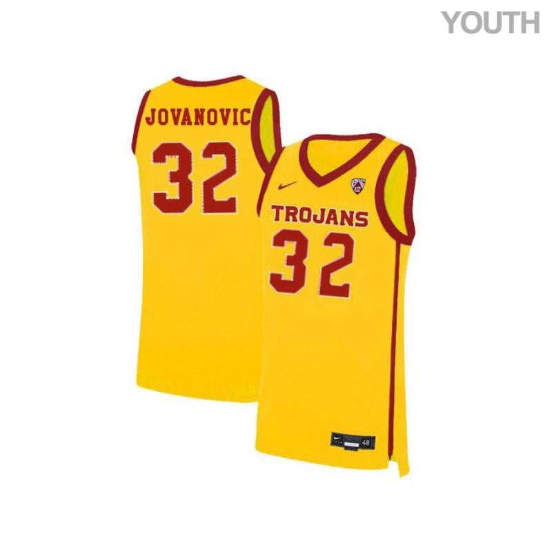 32 Nikola Jovanovic Yellow Elite USC Trojans NCAA Jersey Youth
