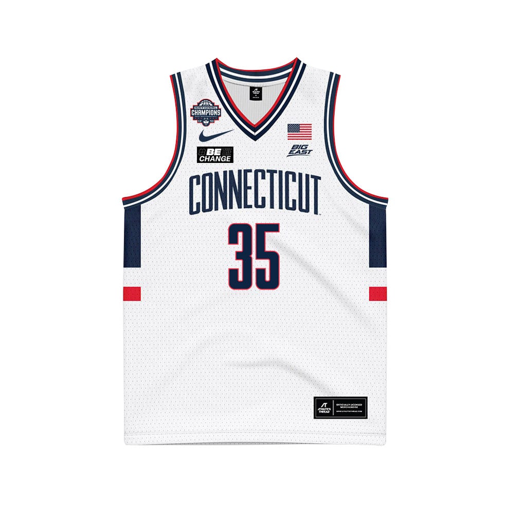 Samson Johnson 35 UConn Huskies 2024 National Champions Patch Unisex NCAA Jersey Unisex