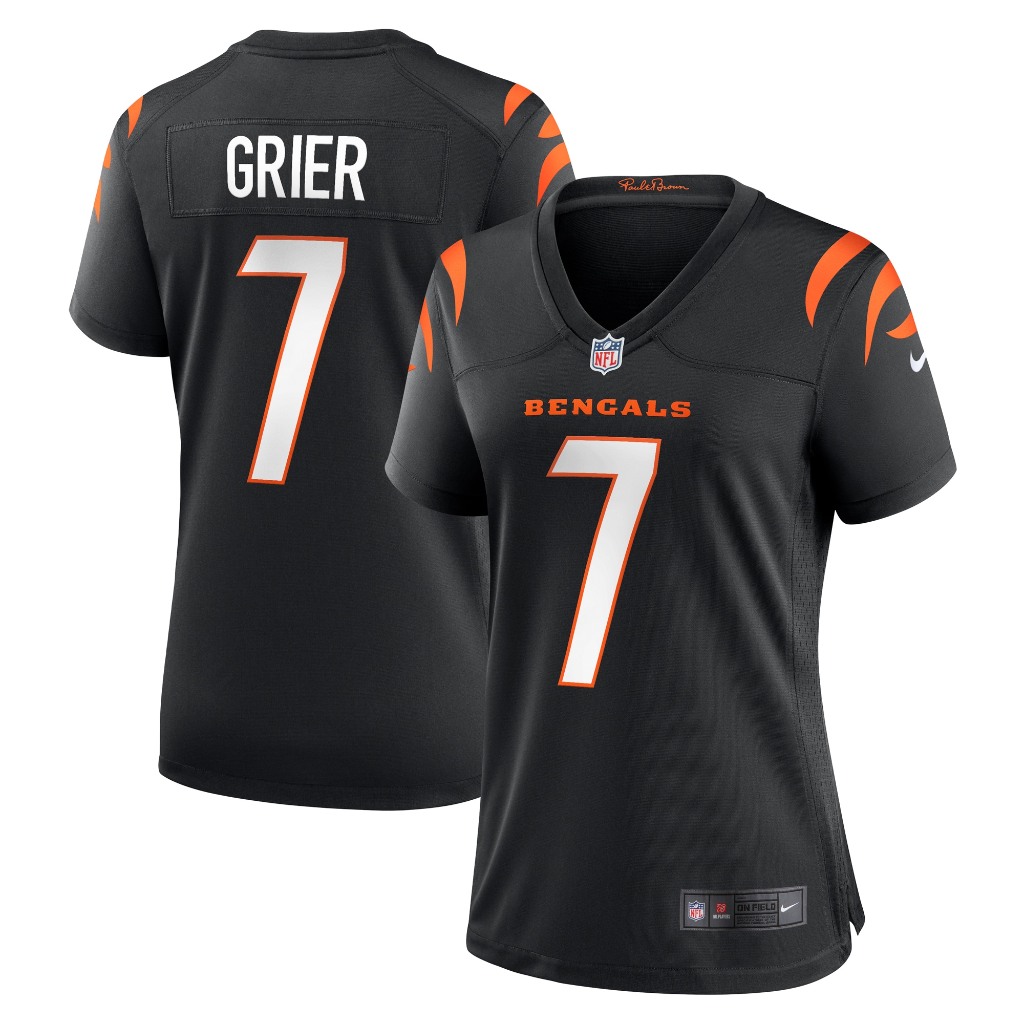 Cincinnati Bengals Will Grier Black Team Game NFL Jersey Women's