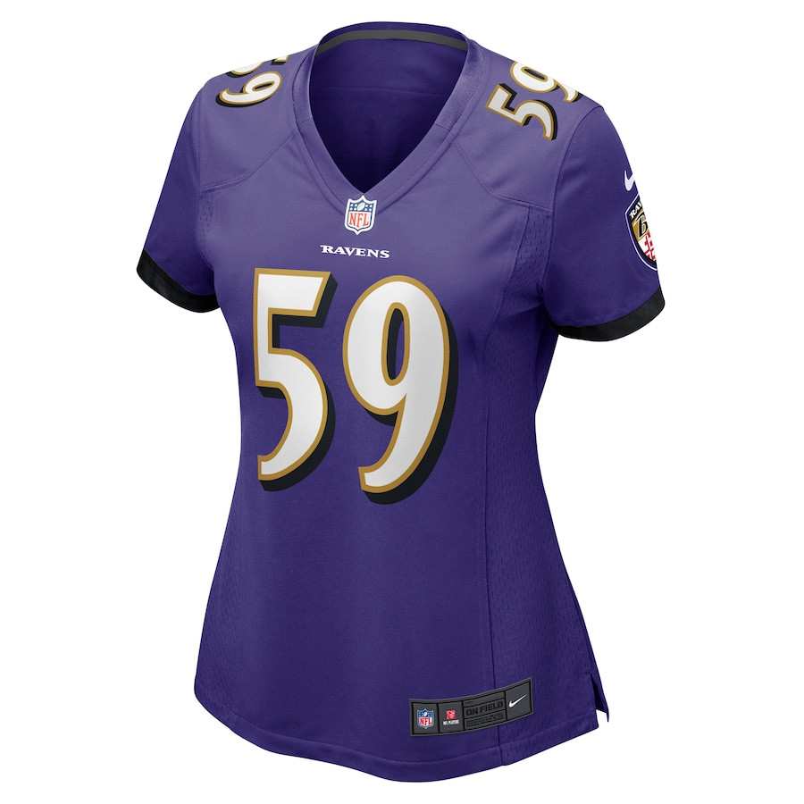 Malik Hamm 59 Baltimore Ravens Game Purple NFL Jersey Women's
