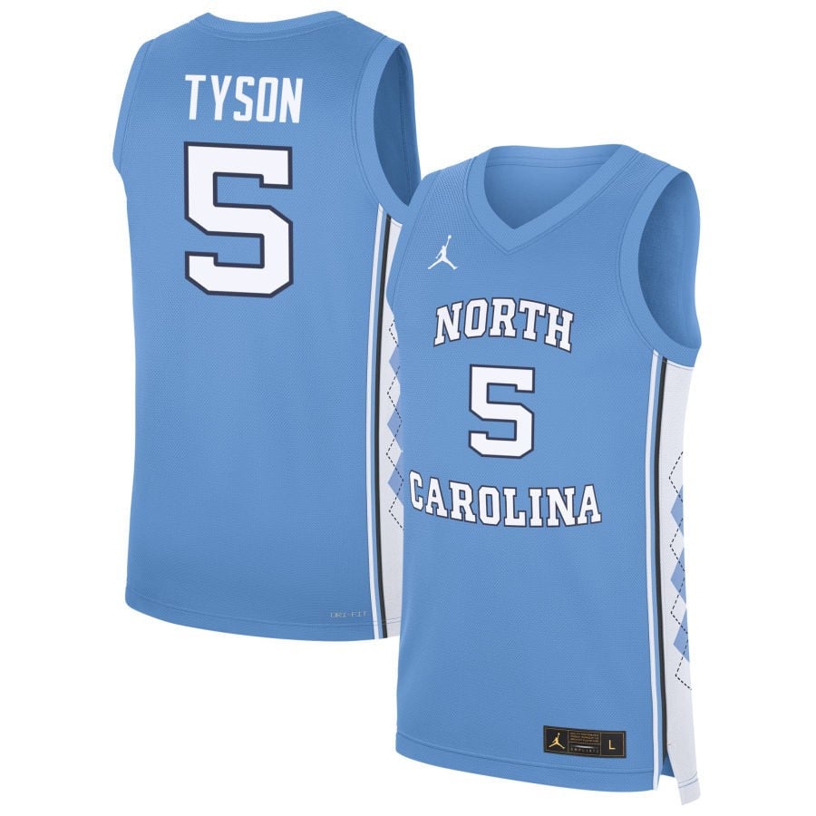 Cade Tyson 5 North Carolina Tar Heels Carolina Blue NCAA Jersey Men's