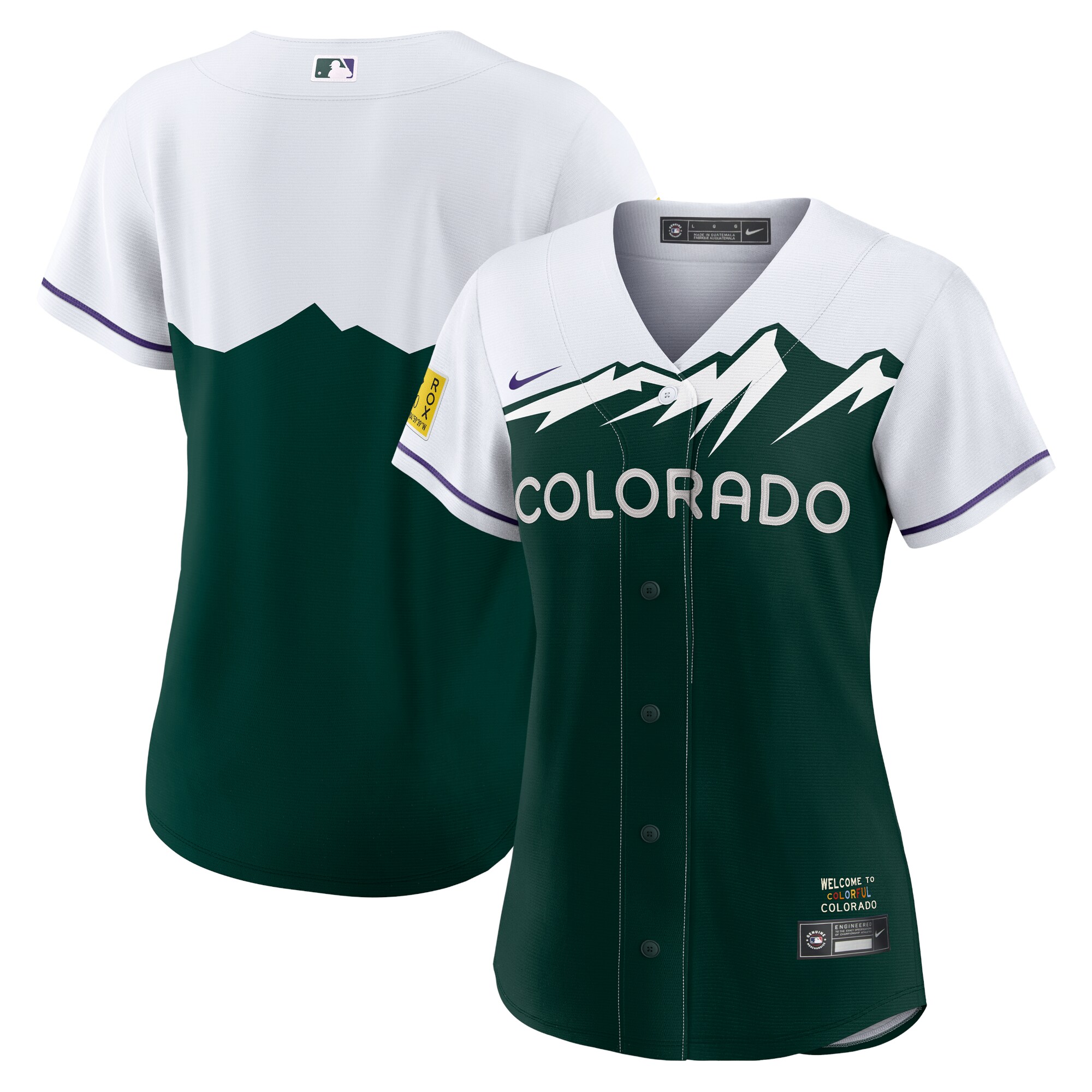 Colorado Rockies White/Forest Green City Connect Team MLB Jersey Women's