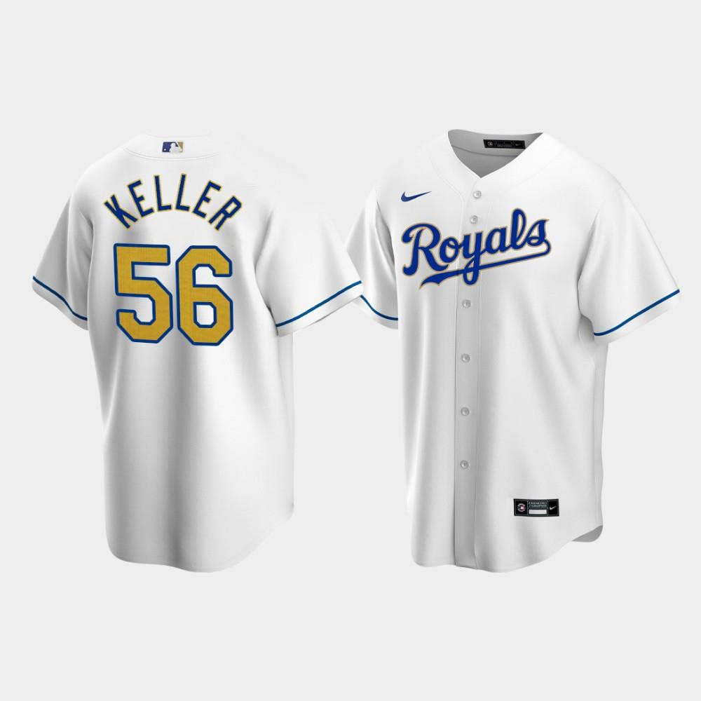 Kansas City Royals Brad Keller 56 White Home MLB Jersey Men's