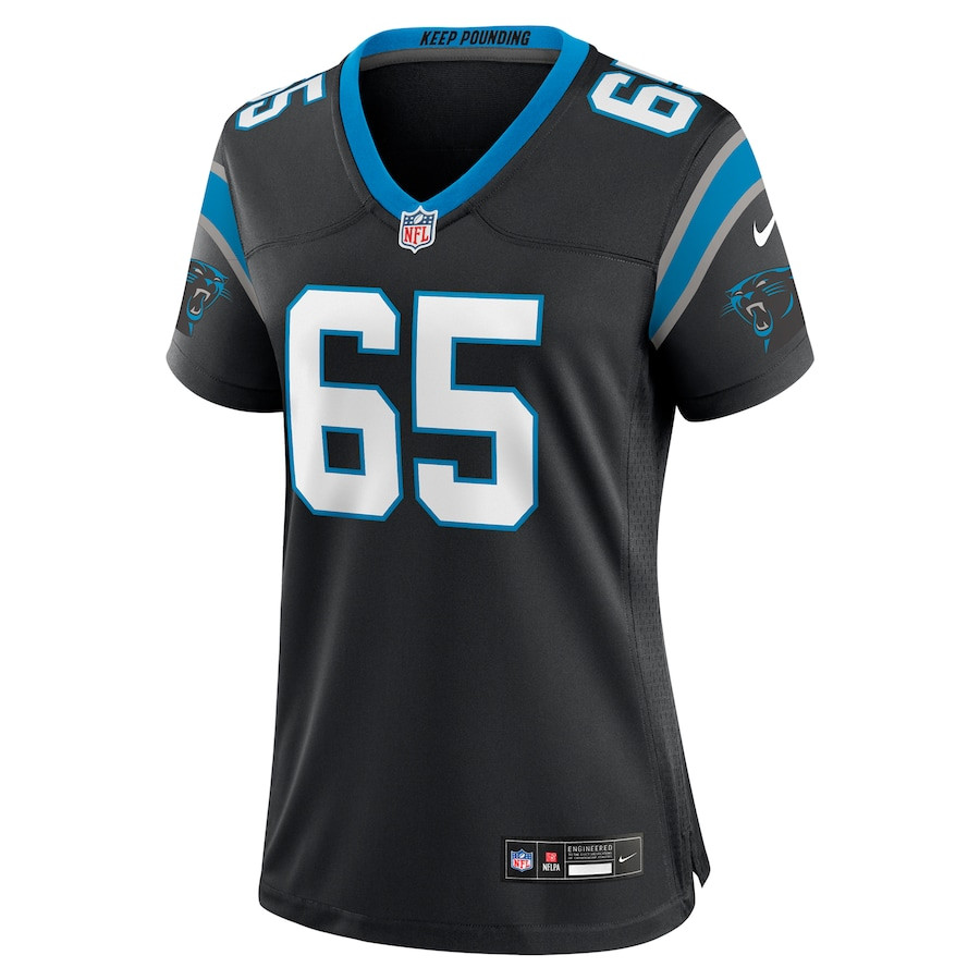 J.D. DiRenzo 65 Carolina Panthers Team Game Black NFL Jersey Women's