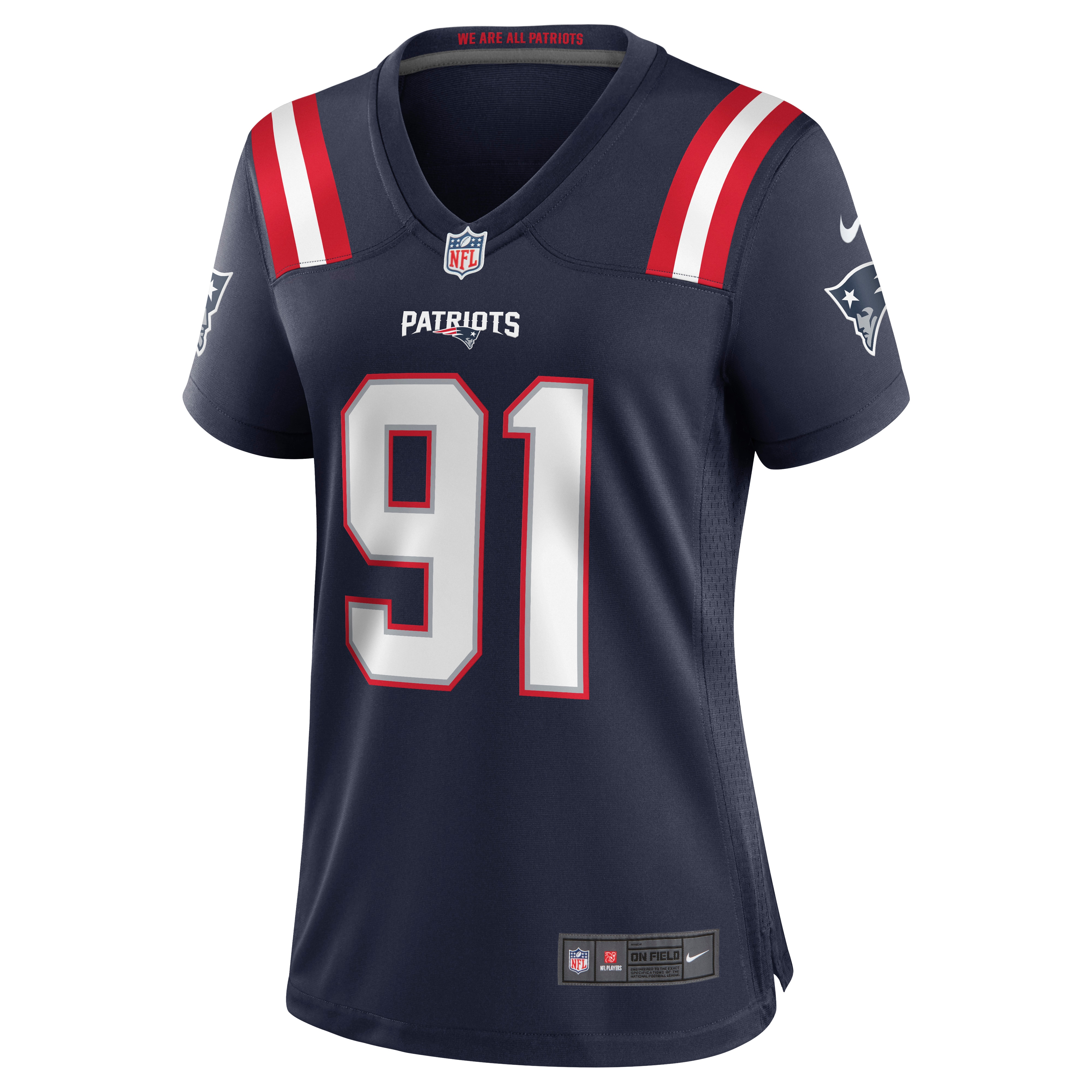 New England Patriots Deatrich Wise Jr. Navy Game NFL Jersey Women's
