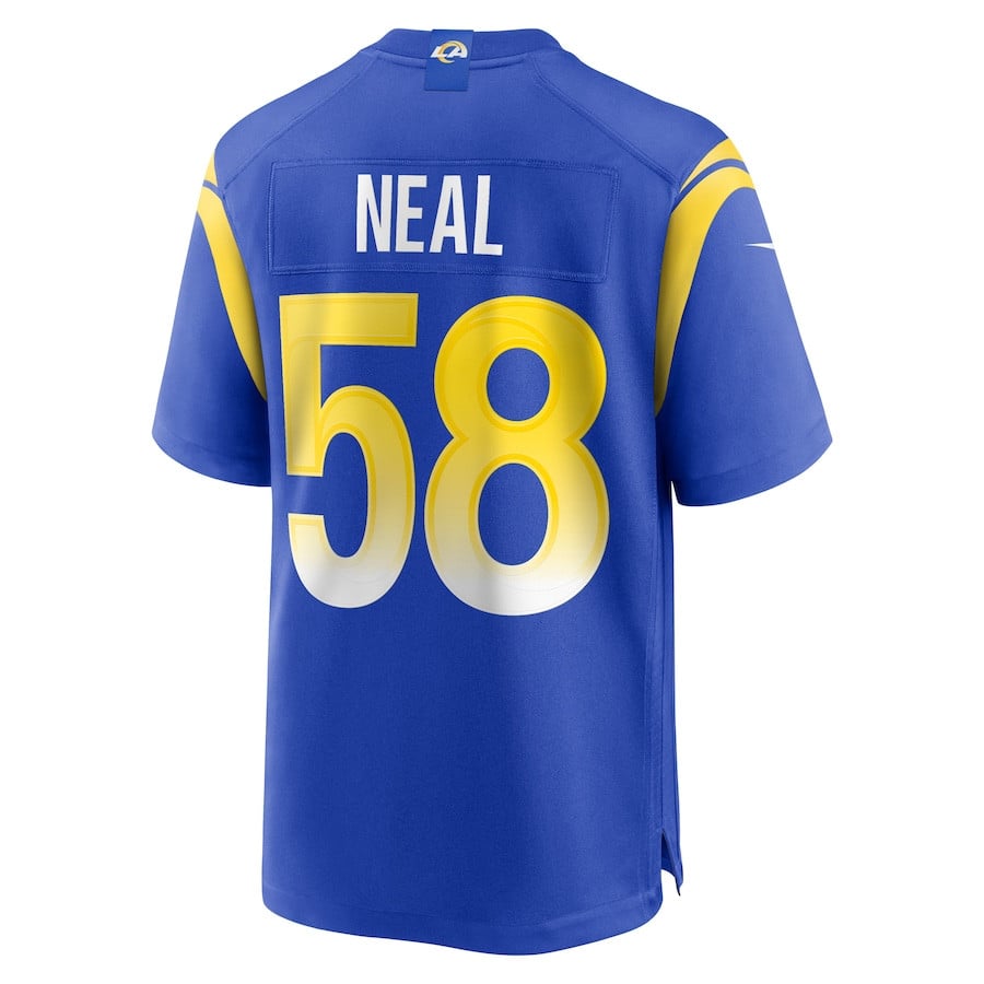 Eli Neal 58 Los Angeles Rams Game Royal NFL Jersey Men's