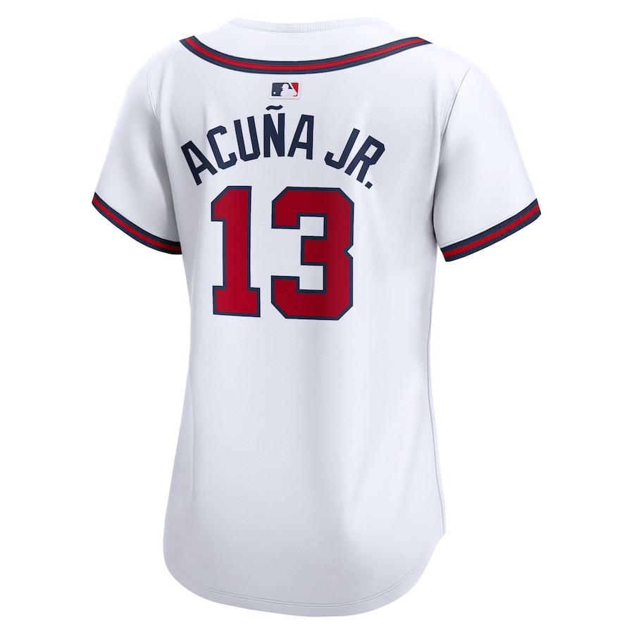 Ronald Acuna 13 Atlanta Braves Home Limited Player White MLB Jersey Women's