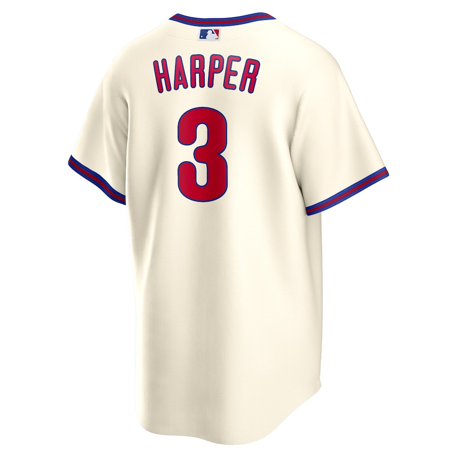 Bryce Harper 3 Philadelphia Phillies Alternate Cream MLB Jersey Men's