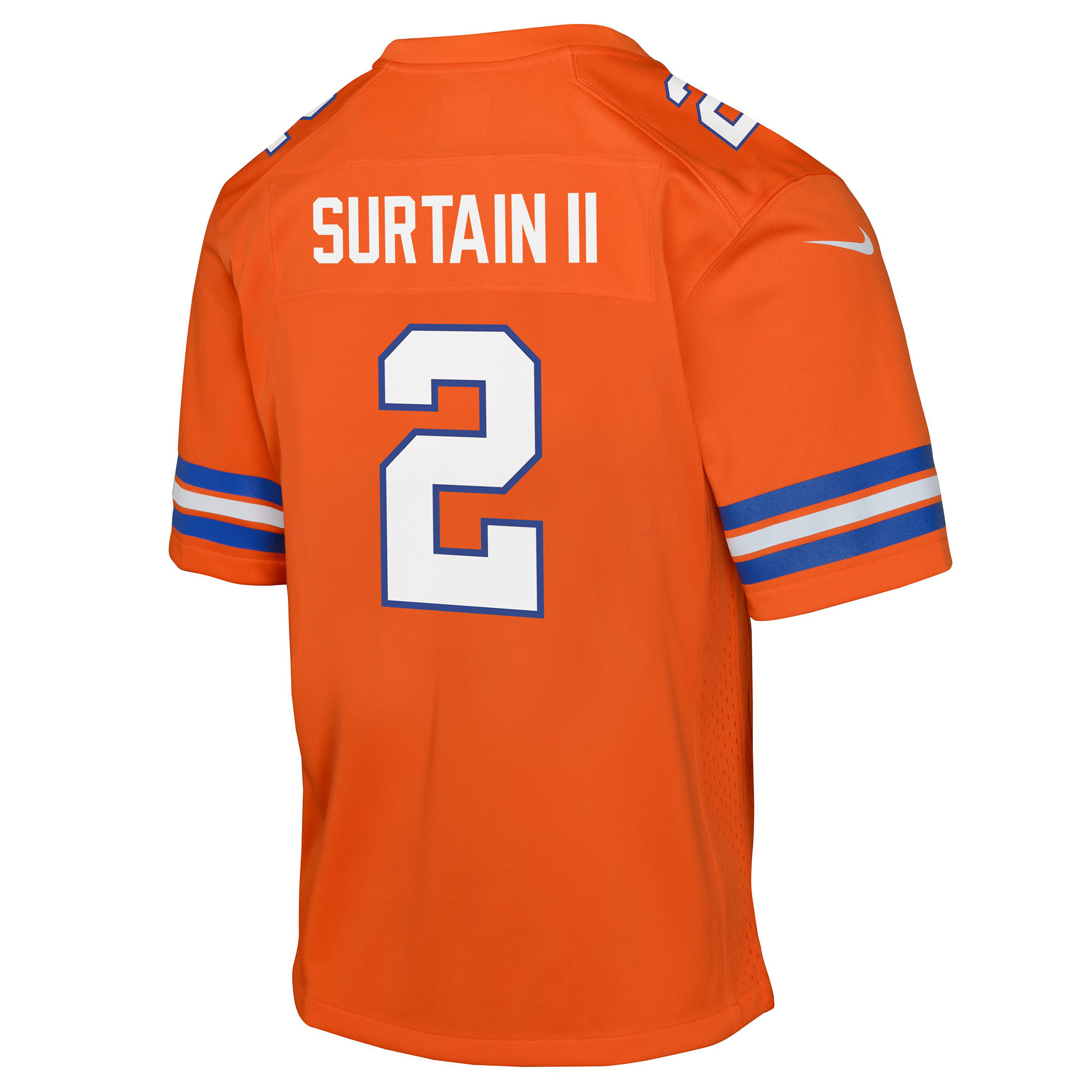 Denver Broncos Patrick Surtain II Orange Mile High Collection 1977 Throwback Game NFL Jersey Youth