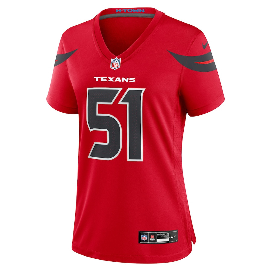 Will Anderson Jr. 51 Houston Texans Alternate Game Red NFL Jersey Women's