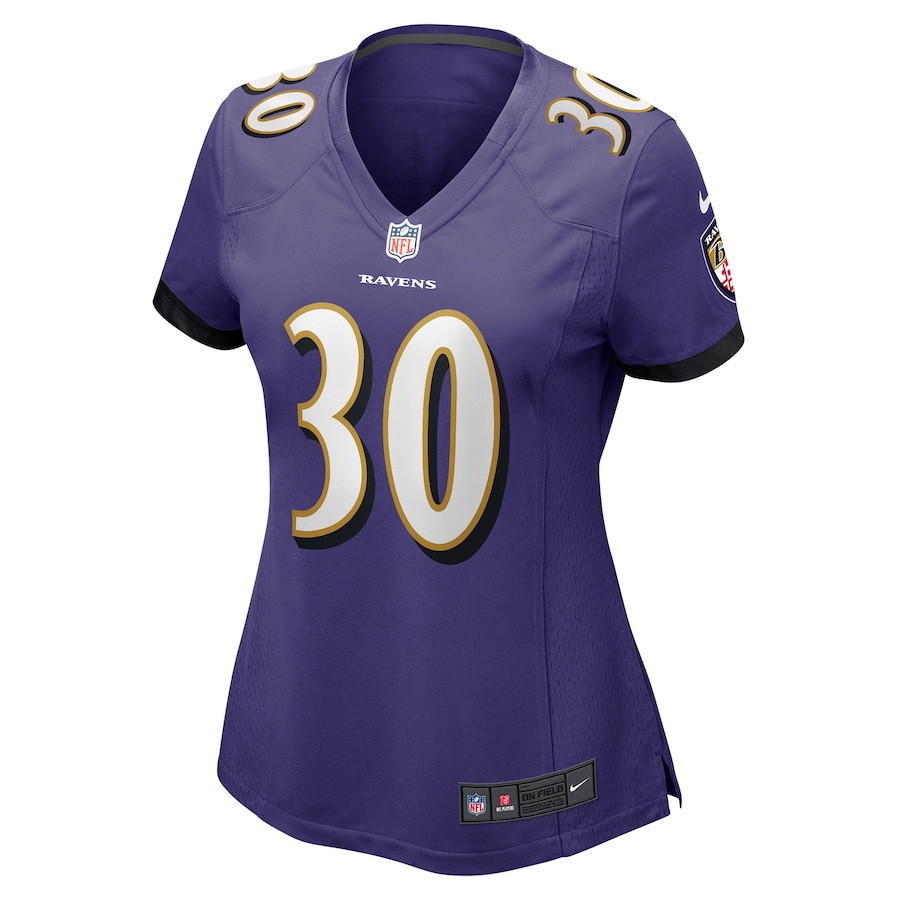 Trenton Simpson 30 Baltimore Ravens Game Purple NFL Jersey Women's