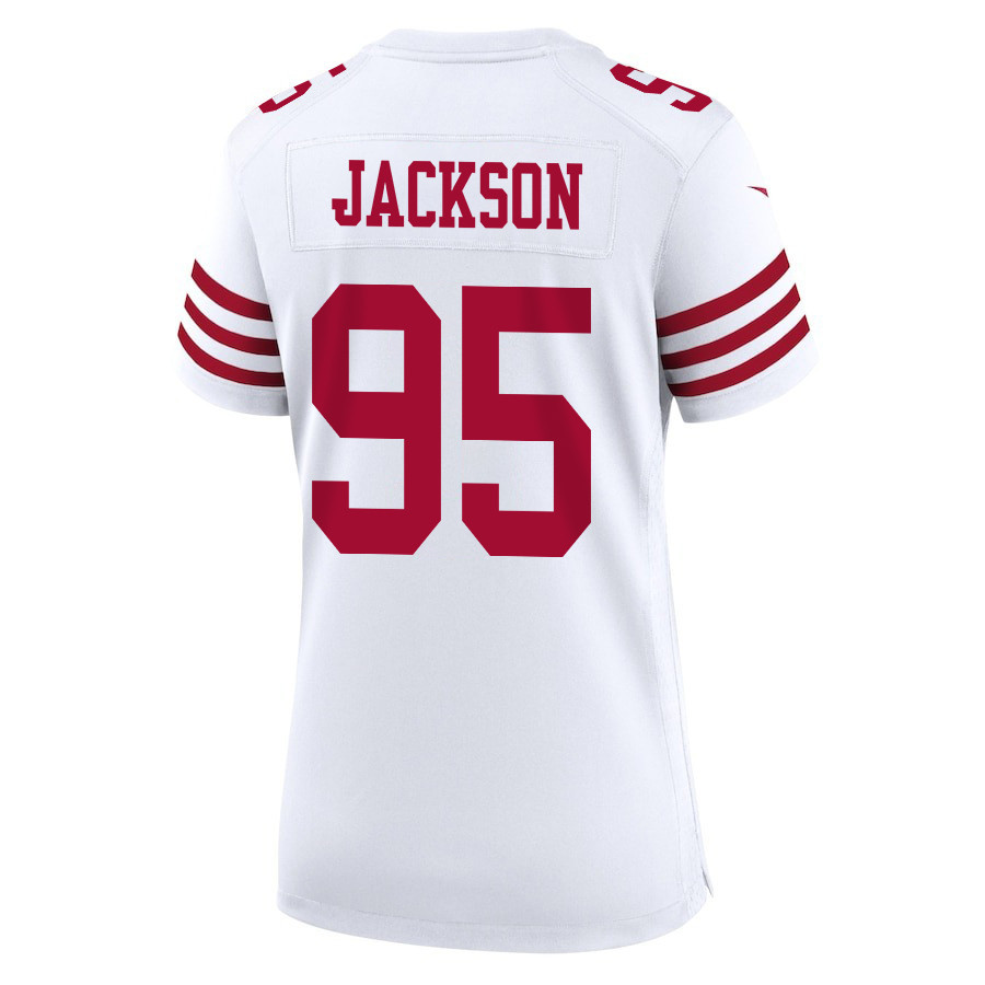Drake Jackson 95 San Francisco 49ers Super Bowl LVIII Patch Game White NFL Jersey Women's