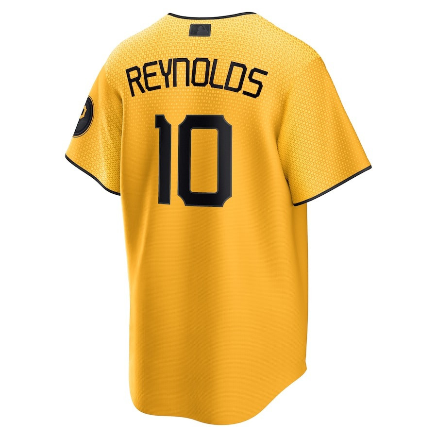 Bryan Reynolds 10 Pittsburgh Pirates 2023 City Connect Gold MLB Jersey Men's