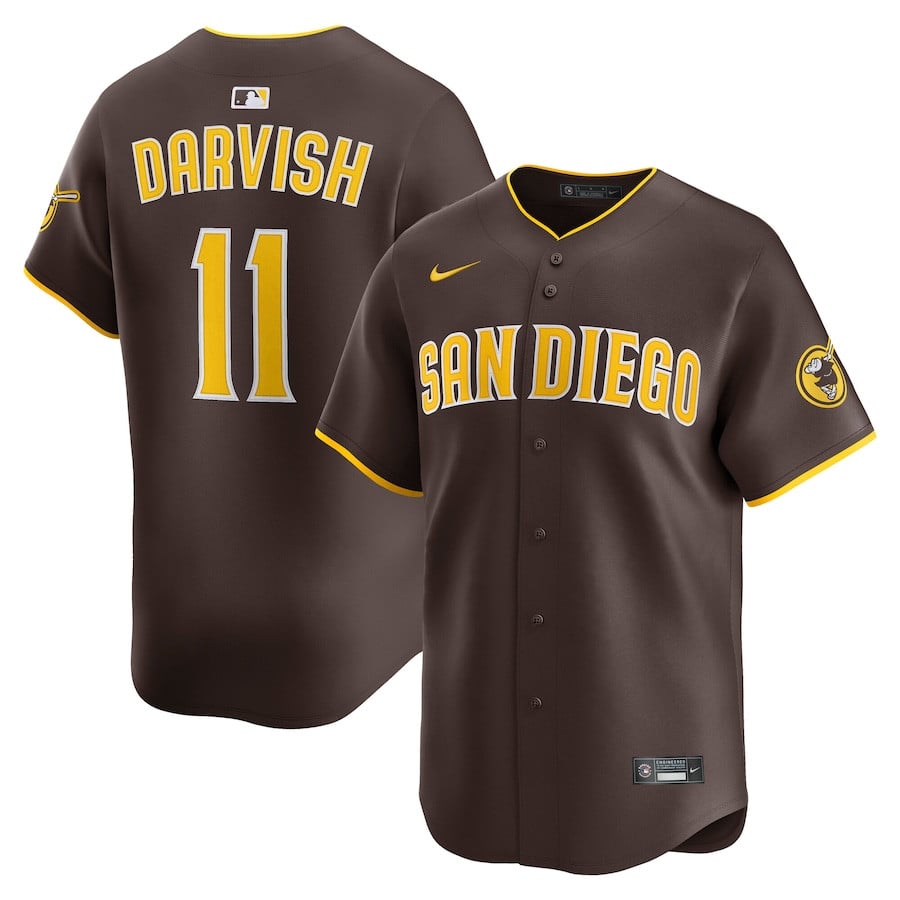 Yu Darvish 11 San Diego Padres Road Limited Player Brown MLB Jersey Men's
