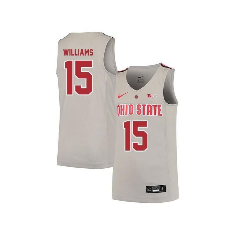 15 Kam Williams Gray Elite Ohio State Buckeyes NCAA Jersey Men's