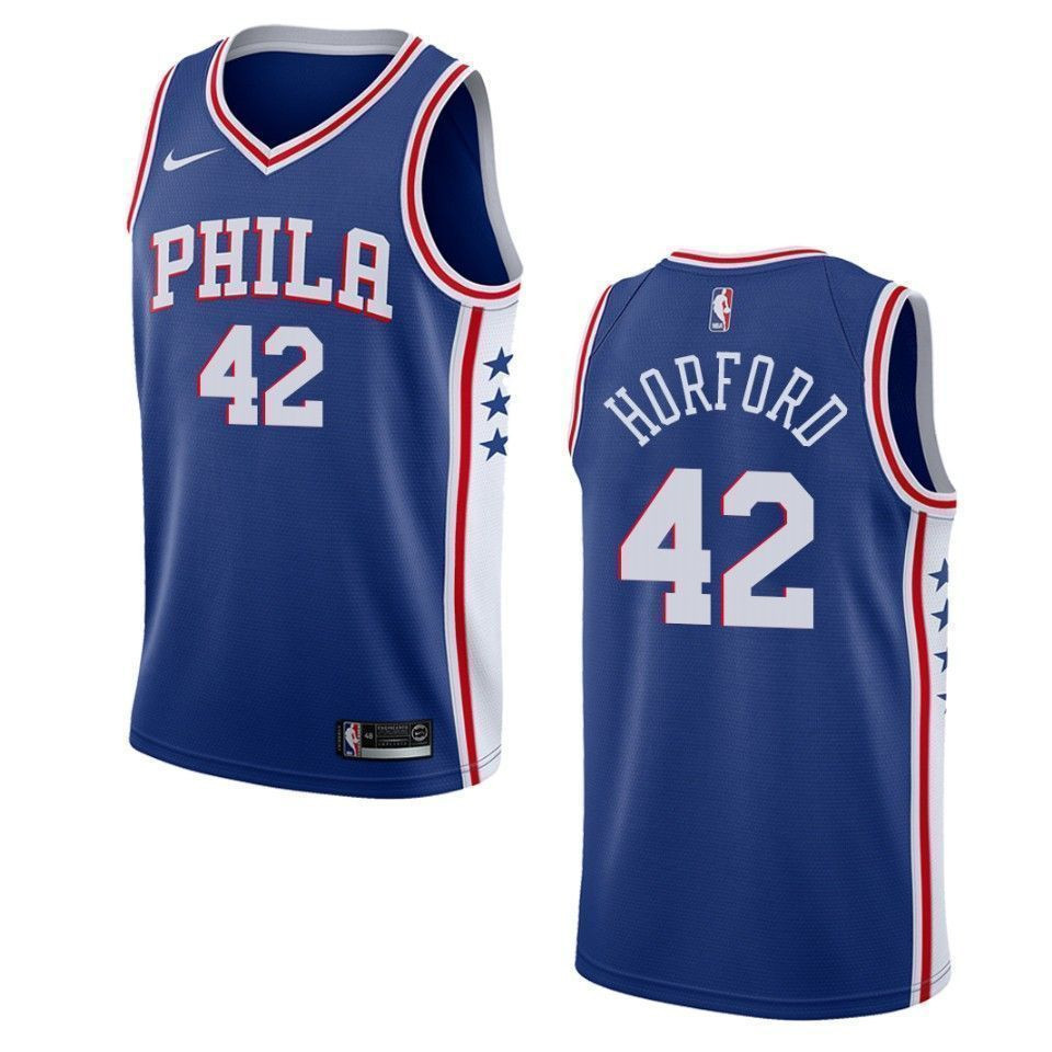 Philadelphia 76ers 42 Al Horford Icon Swingman Blue NBA Jersey Men's