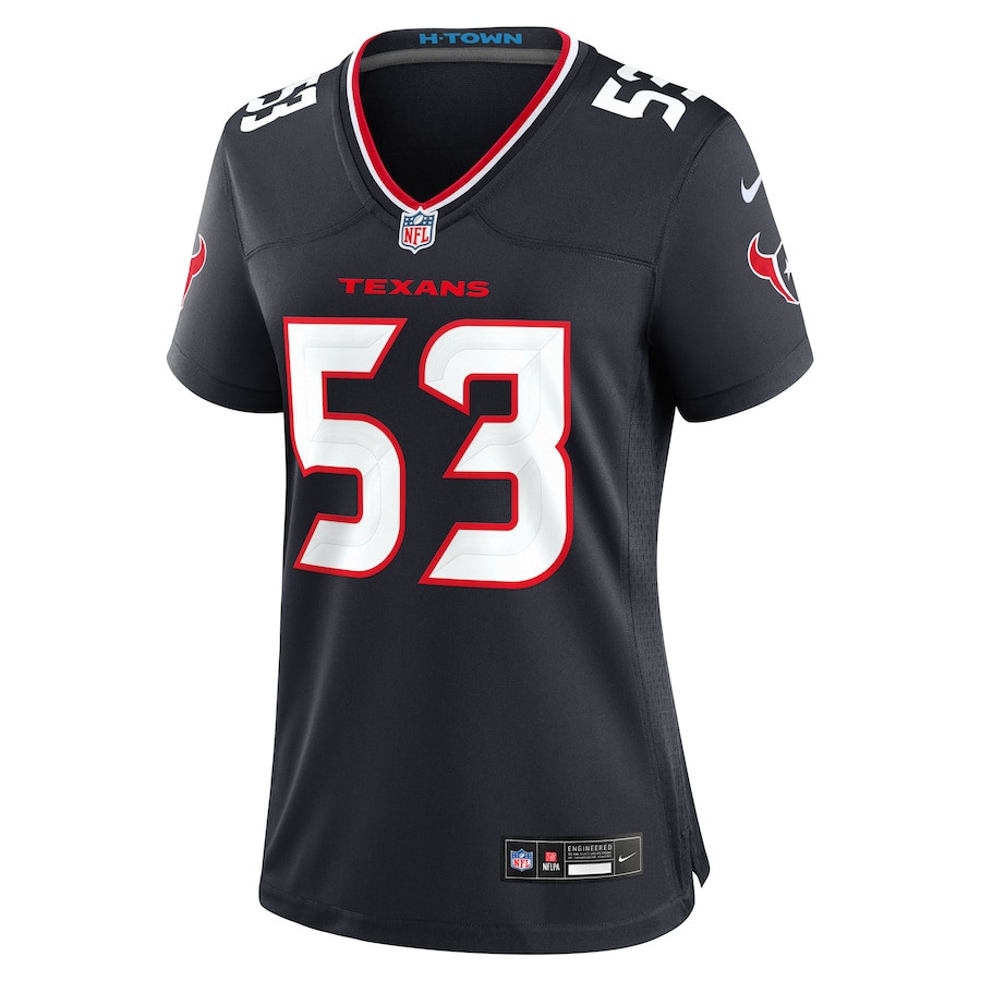 Kendrick Green 53 Houston Texans Team Game Navy NFL Jersey Women's