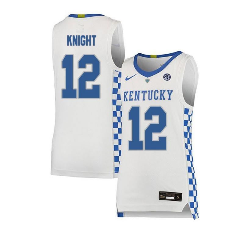 12 Brandon Knigh White Elite Kentucky Wildcats NCAA Jersey Men's
