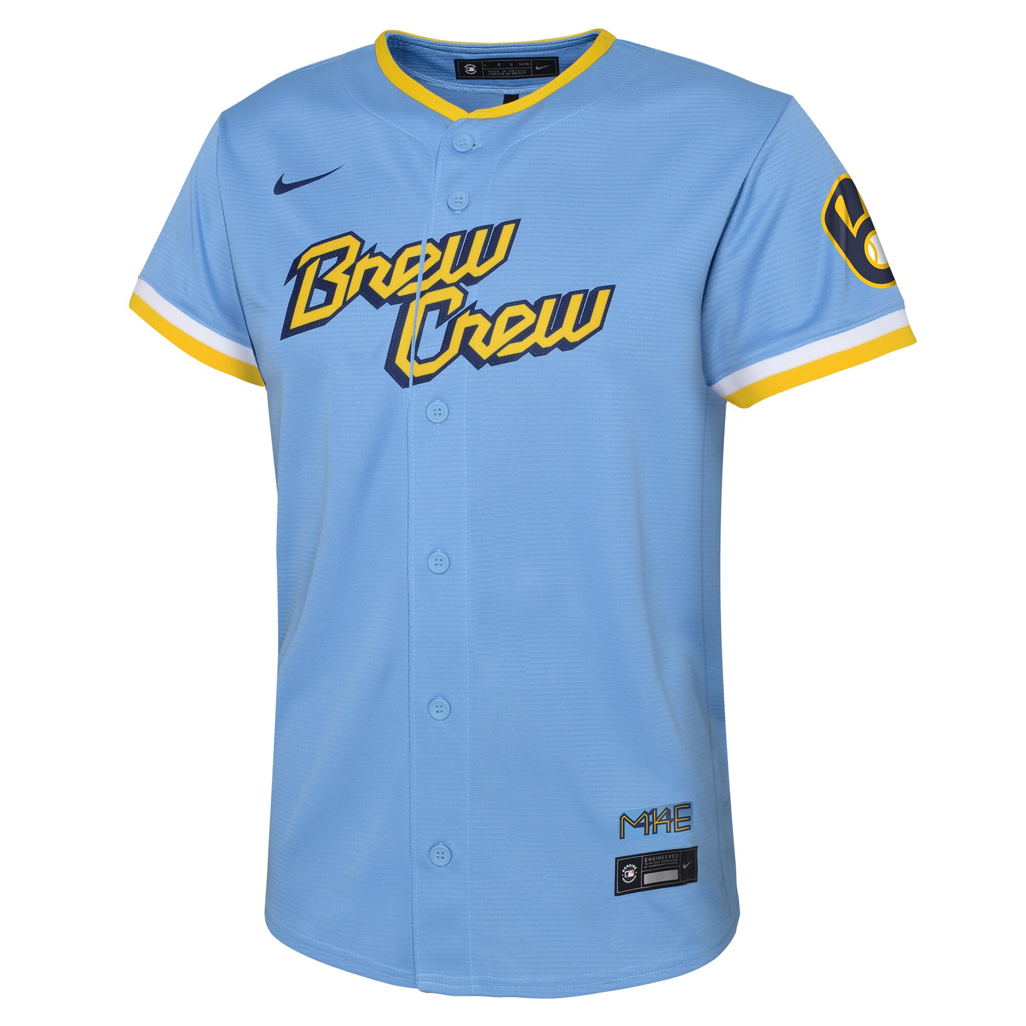 Milwaukee Brewers Lorenzo Cain Powder Blue City Connect Player MLB Jersey Youth