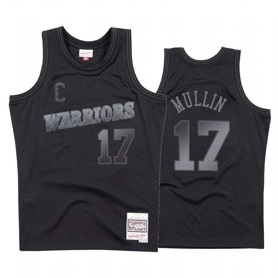 Golden State Warriors Chris Mullin 17 Black Tonal NBA Jersey Men's