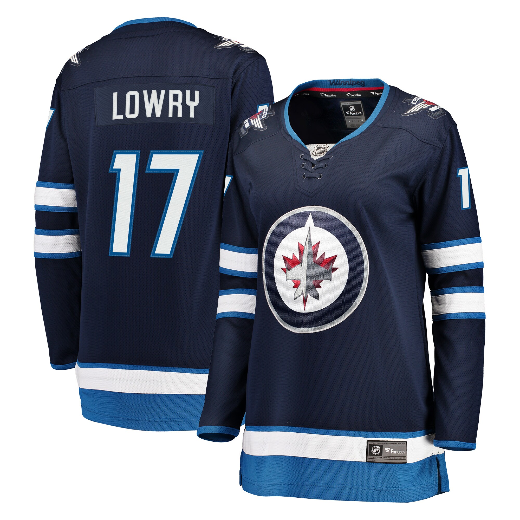 Winnipeg Jets Adam Lowry Navy Breakaway NHL Jersey Women's