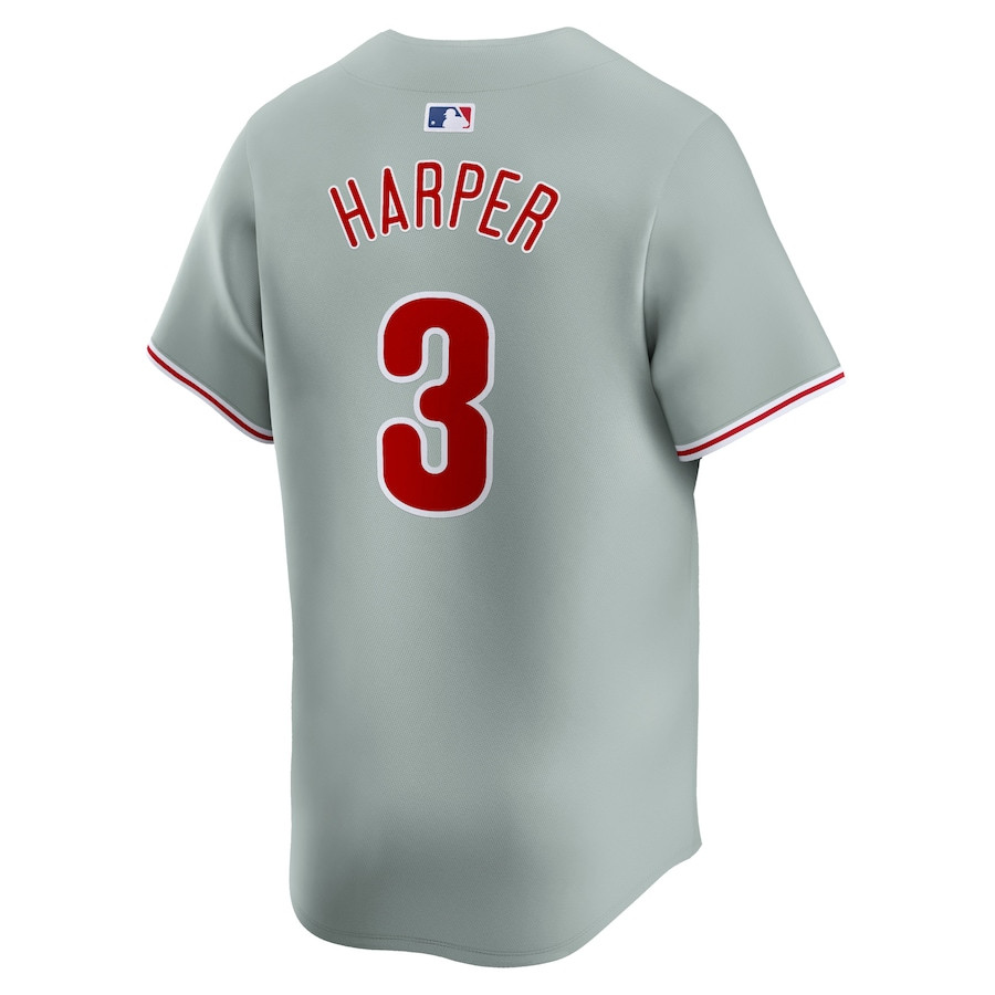 Bryce Harper 3 Philadelphia Phillies Away Limited Player Gray MLB Jersey Men's