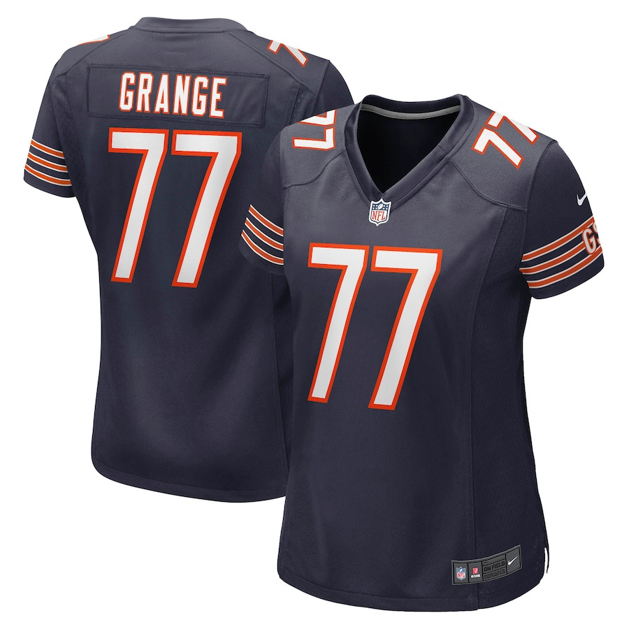 Red Grange 77 Chicago Bears Retired Navy NFL Jersey Women's