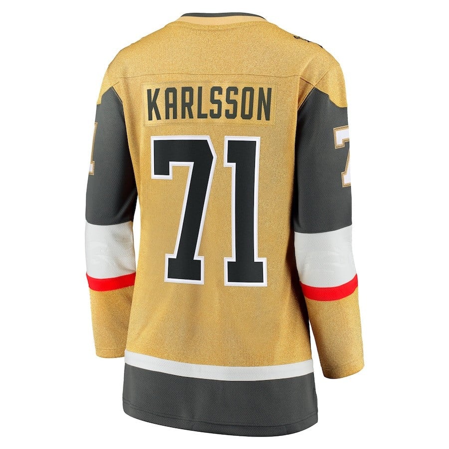 William Karlsson 71 Vegas Golden Knights 2023 Stanley Cup Final Home Breakaway Player Gold NHL Jersey Women's