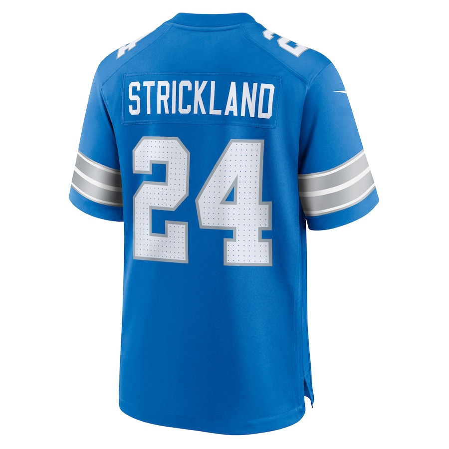 Loren Strickland #24 Detroit Lions Super Bowl LIX Blue NFL Jersey Men's
