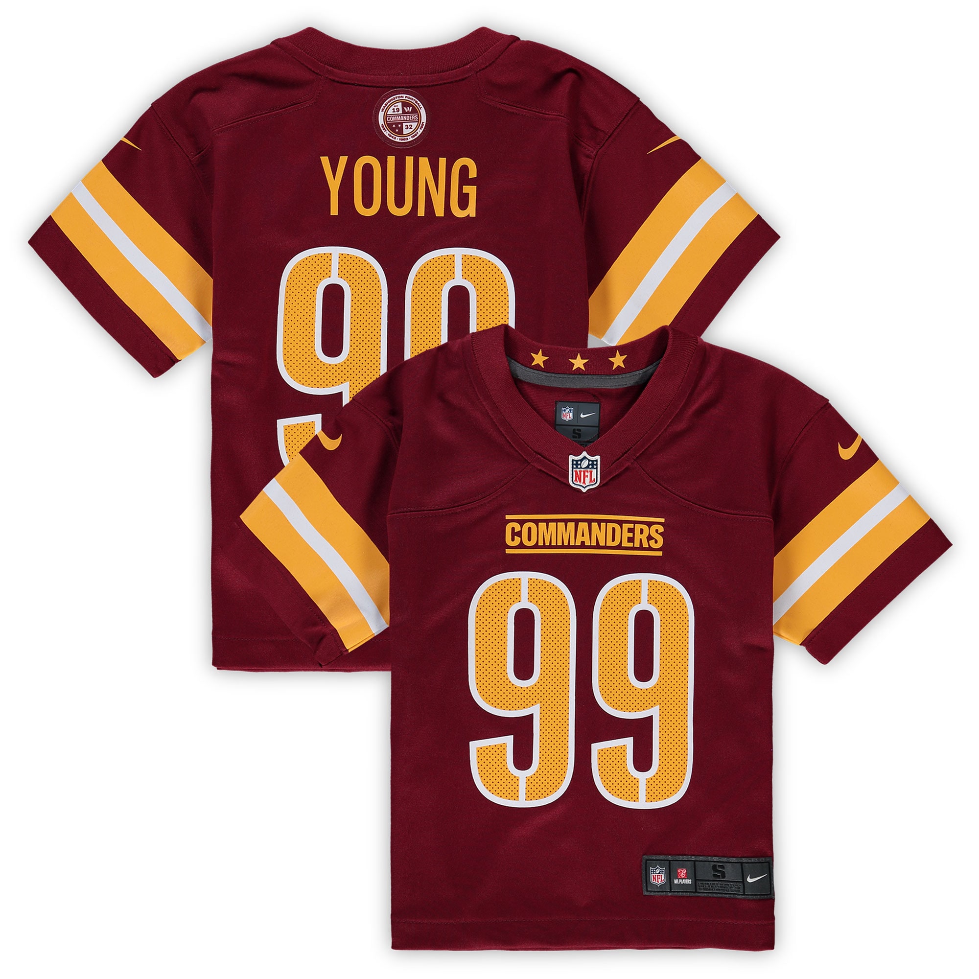 Preschool Washington Commanders Chase Young Burgundy Game NFL Jersey Men's